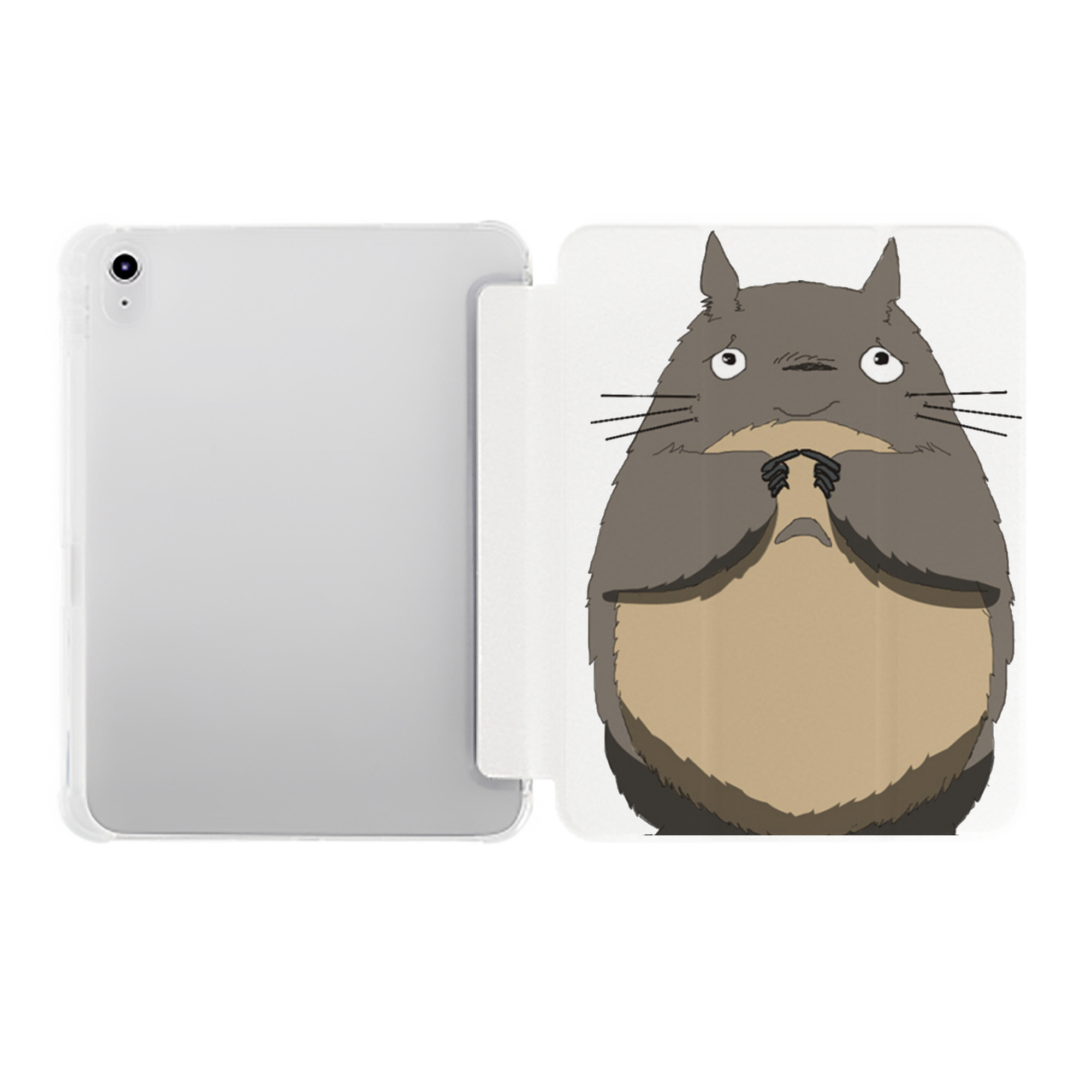 （画像用） となりのトトロ 草壁メイ 草壁サツキ My Neighbor Totoro Satsuki Kusakabe Mei Kusakabe IPad ケース ペン収納付き 三つ折りスタンド PUレザー×シリコン 対応機種9.5/10.5/10.9インチ